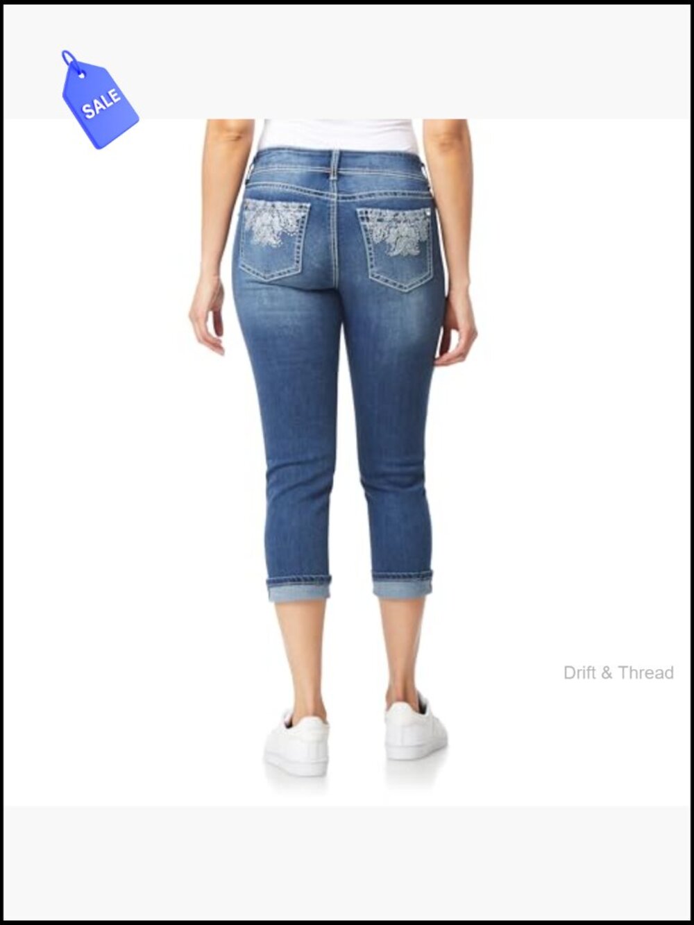 Mid-Rise Crop Skinny Jeans Curvy Fit Insta Stretch Juniors Standard Plus - Picture 3 of 7